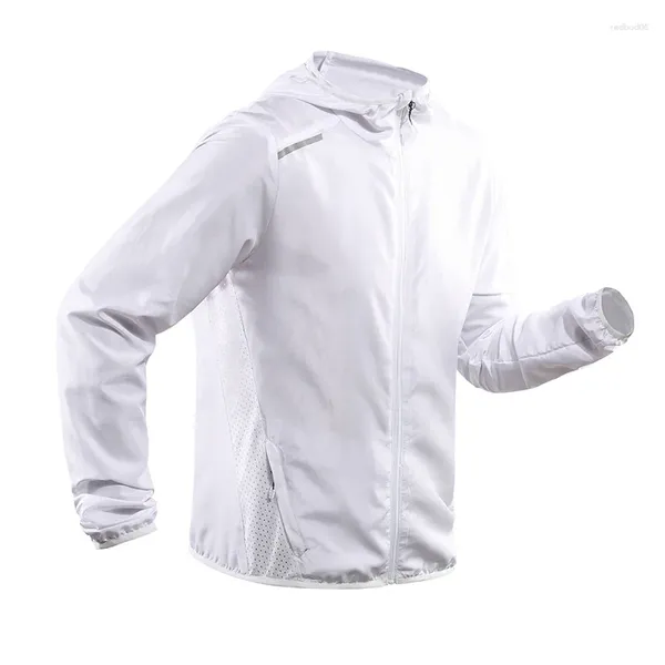 Vestes pour hommes Trench Summer Coat Mlim et à la mode sports extérieurs Réflexion Jogging Jogging Sun Protection Suit Couple Veste à capuche