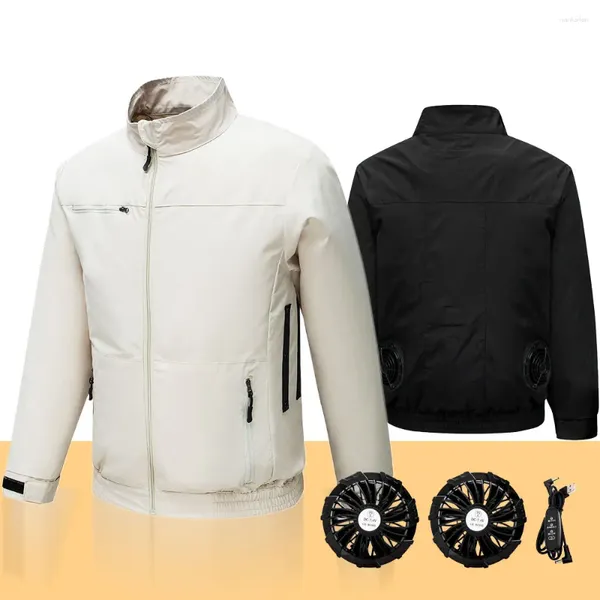 Chaquetas para hombres Verano USB Carga Chaleco de enfriamiento Chaqueta Fan Ropa de trabajo Hombres Aire acondicionado Mujeres para trabajadores de alta temperatura