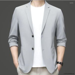 Vestes pour hommes Protection solaire vêtements hommes glace soie léger printemps et été mince hommes Blazer veste Smart décontracté mâle costume manteau