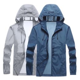 Chaquetas para hombre Chaqueta de protección solar Abrigo Color sólido Cordón Verano Relajado Fit Hood Cortavientos para exteriores para secado rápido Thin CoatMen's