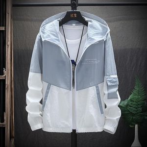 Chaquetas para hombre, ropa bloqueadora solar, M-4XL, chaqueta permeable al aire, acoplador de seda helada, logotipo fino de verano, protección solar para pesca