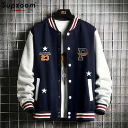 Vestes pour hommes Supzoom Arrivée Mode Polaire Casual Baseball Uniforme Coton Épissé Régulier Rib Manches Marque Vêtements Bomber Veste Hommes 231208