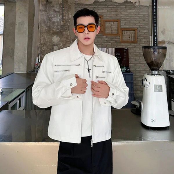 Jackets para hombres Syuhgfa Personalidad Diseño de cremallera Capas casuales Coras de calles coreanas Fashion Spring 2024 Chaqueta de estilo corto
