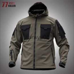 Chaquetas para hombres tácticas tácticas chaqueta de concha suave hombres agente especial especial militar a prueba de ala de las chaquetas de carga multipoción al aire libre.