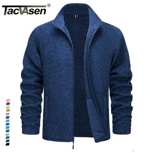 Men's Jackets TACVASEN Lightweight Full Zip Fleece Jackets Mens Spring Casual Jacket Outdoor Sportswear With Pockets Stand Collar Outwear Tops 230901