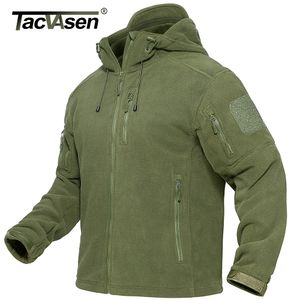 Herenjassen TACVASEN Lente Winter Fleece Jas Met Capuchon Heren Tactische FullZip Up Outdoor Winddichte Capuchon Warme Werkjas 230919