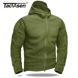 Vestes hommes TACVASEN veste tactique polaire chaude hommes vestes de l'armée coupe-vent veste de travail en plein air randonnée manteau à capuche fermeture éclair poche vêtements d'extérieur 231108