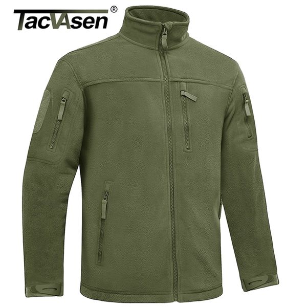 Chaquetas para hombres TACVASEN Invierno Táctico Fleece Chaqueta para hombre Ejército Militar Caza Chaqueta Térmica Cálida Seguridad Full Zip Pesca Trabajo Abrigos Exterior 220826