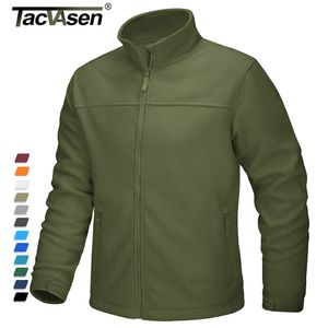 Chaquetas de los hombres TACVASEN Invierno a prueba de viento Fleece Full Zip Mens Military Tactical Army Jacket Multi-bolsillos Abrigos de trabajo Senderismo Windbreaker 230203