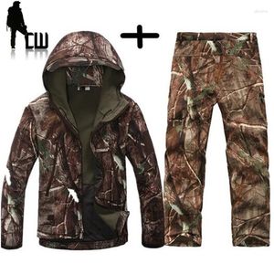 Vestes pour hommes TAD Gear Tactique Softshell Camouflage Veste Set Hommes Armée Coupe-Vent Vêtements De Chasse Imperméables Militaires En Plein Air