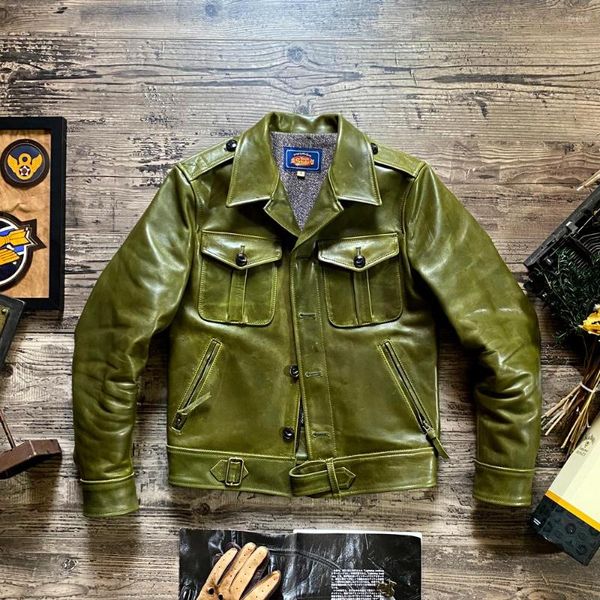 Chaquetas de hombre Tailor Brando J-77 ¡Productos de Bienestar! Chaqueta de bombardero para hombre P37 del ejército británico de la Segunda Guerra Mundial de cuero sin recubrimiento de alta calidad de tamaño asiático