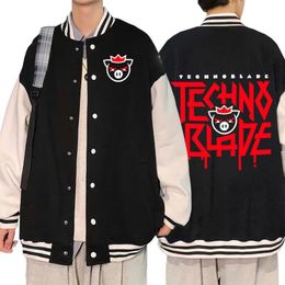Heren Jackets TechnoBlade merch 2d print honkbal uniform mannen vrouwen oversized bomber streetwear casual vest bovenkleding jasers