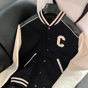 Vestes pour hommes Teddy Cuir Couture C-mot Laine Baseball Uniforme Ce Accueil Lettres Et Veste De Mode Haut De Gamme Pour Femmes