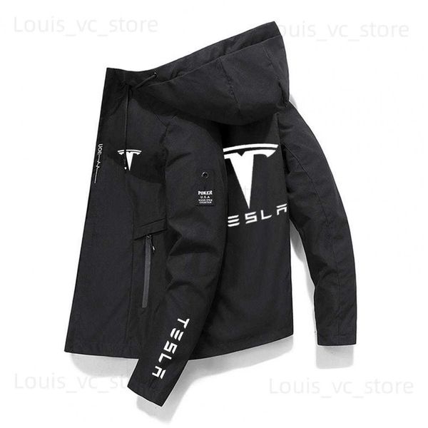 Vestes pour hommes Tesla printemps et automne nouvelle veste courte coupe-vent pour hommes veste à glissière décontractée Tesla Motor veste mode extérieur avent T230912