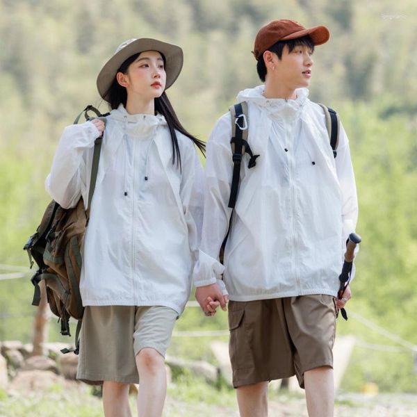 Chaquetas de hombre TFETTERS verano 2023 chaqueta de pareja Color sólido cuello alto suelta fina Casual transpirable hombres moda coreana ropa al aire libre