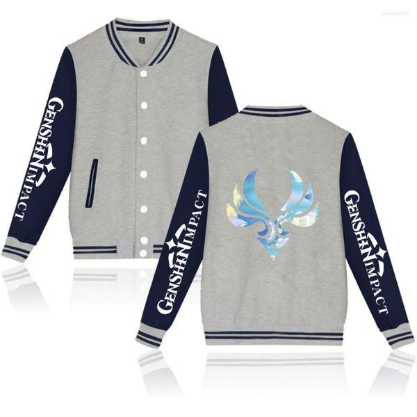 Chaquetas para hombres The Est Genshin Impact Chaqueta de béisbol Hombres Mujeres Tops unisex Otoño Niños Niñas Streetwear Casual Hip Hop Abrigos