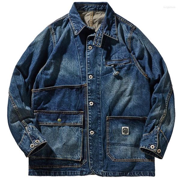 Vestes pour hommes The Retro Jeans Jacket Men Loose Fashion INS Large Size Pocket Work Trend