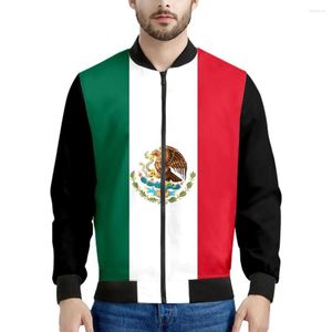 Herenjacks De Verenigde Staten van Mexico Zipper Jacket aangepaste naam Team Logo MX Coats Mex Spaanse natie Mexicaanse vlaggen Afdrukken PO -kleding