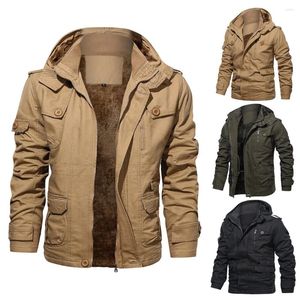 Vestes pour hommes Manteau épais pour hommes randonnée coupe-vent manteau extérieur veste de mode couleur pure fermeture éclair col montant vêtements d'extérieur vente