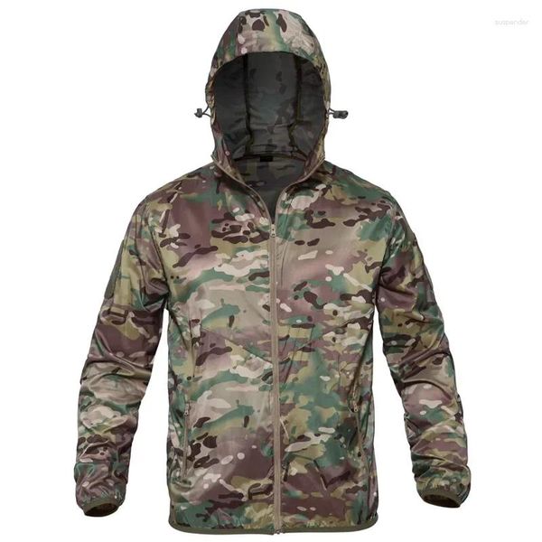 Chaquetas para hombres Delgada Ejército Militar Ligero Secado rápido Chaqueta cortavientos Verano Impermeable Táctico Piel Impermeable Hombres