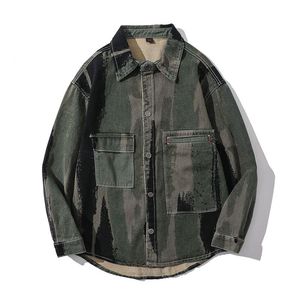 Vestes pour hommes Tide Brand Denim Jacket Men's Army Green Loose Work Fashion Casual Top ClothingMen's