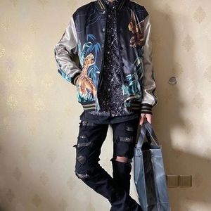 Vestes pour hommes Tiger Eagle Veste Baseball Manteau Soie High Street Star Même Style Baseball Shirt Hommes Et Femmes Printemps 230725