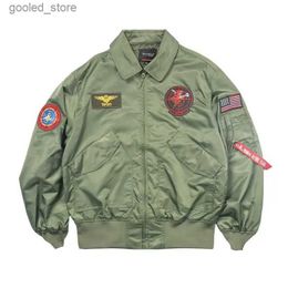 Vestes pour hommes TOP GUN CWU-36P Printemps Patché Style Militaire Bomber Pilot Vol Mince Manteau Coupe-Vent Veste Q231109
