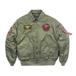 Jackets para hombres Top Gun CWU-45P Bordado de bordado Military Bomber Chaqueta Piloto Vuelo de invierno T240507