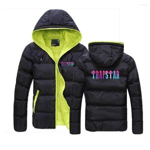 Vestes pour hommes Trapstar London 2022 Hommes d'hiver Colorblock Zipper Veste à capuche en coton Sweatshirts rembourrés Slim Fit Casual Warmer Manteaux