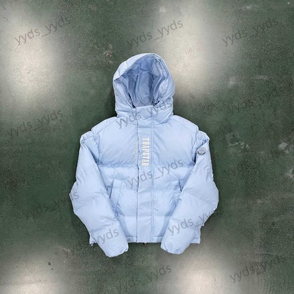 Vestes pour hommes Trapstar Premium extérieur vers le bas capuche bleu clair coton manteau hommes hiver épaissi chaud nouveau T230329