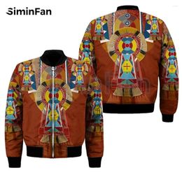 Herenjacks tribale etnische stijl patroon 3D geprinte heren Casual vlucht bommenwerper unisex Harajuku winter dikke jas vrouwen streetwear 06