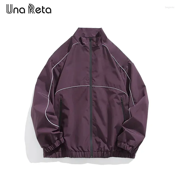 Chaquetas para hombres Una Reta Harajuku Chaqueta Hombres Primavera 2024 Hip Hop Reflectante Tira Diseño Abrigo Streetwear Casual Retro Hombre