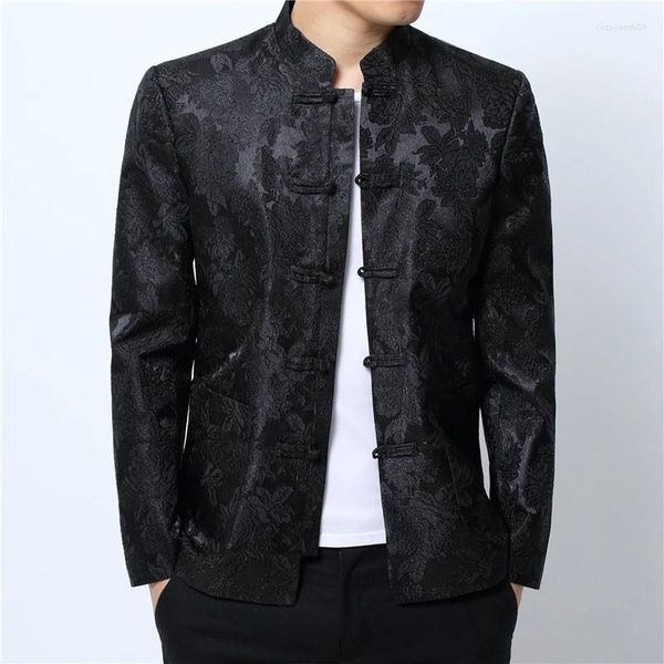 Chaquetas para hombre, estilo étnico único, manga larga, moda, chaqueta con estampado clásico, talla S-4XL, abrigo elegante para hombre