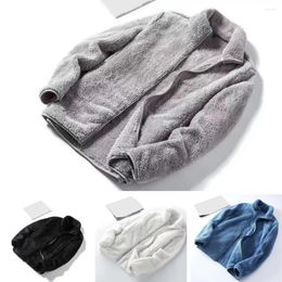 Vestes pour hommes Unisexe Mabet en peluche confortable avec un collier de support Plaquette pour femmes pour femmes hommes en fausse fourrure à double face hiver d'automne