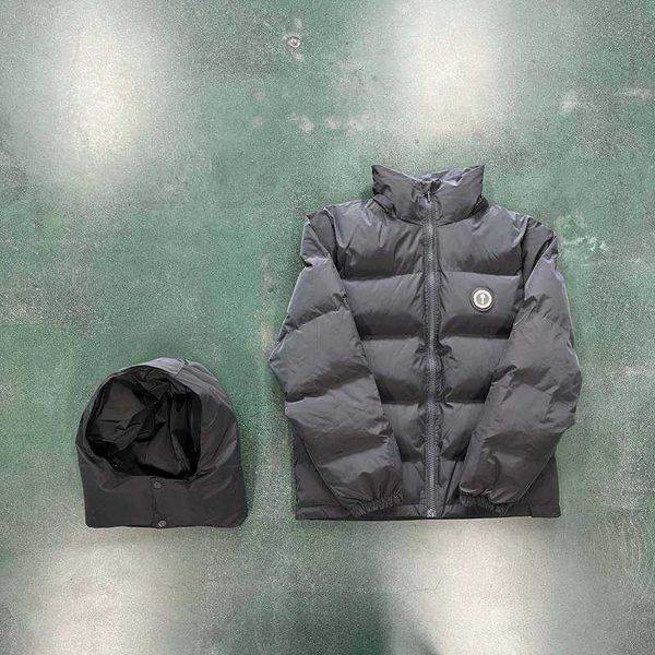 Jackets para hombres USA Trapstar Jackets de algodón gris con sombrero espeso desmontable para parejas abrigo de rompedor de viento jacke caplé kx1t