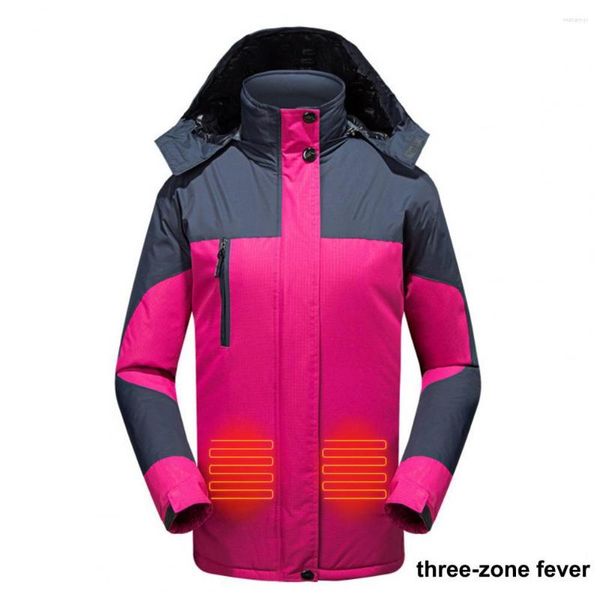 Vestes masculines chauffant USB 3 zones chauff￩es super douce ￩preuve ￠ froid ￠ la m￨che unisex