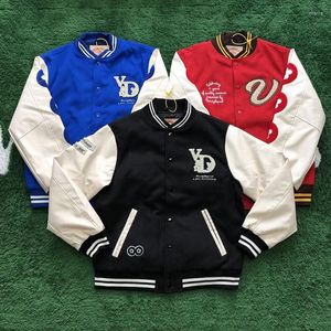 Chaquetas de hombre VANDY THE PINK Abrigo azul Abrigo Mago de Oz Hombres Mujeres Manga de cuero Béisbol