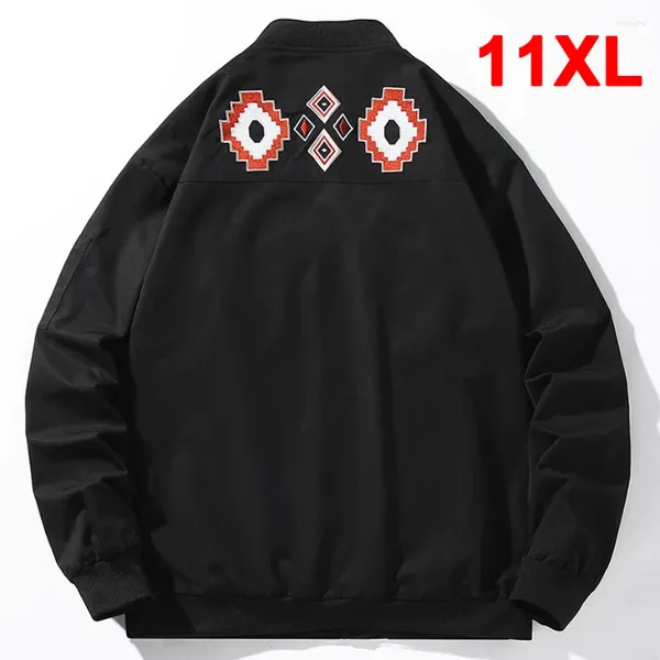 Jackets para hombres Varsity Jacket Men talla grande 11xl Béisbol Spring Autumn Polyester Coats Masmon Big Bomber verde negro