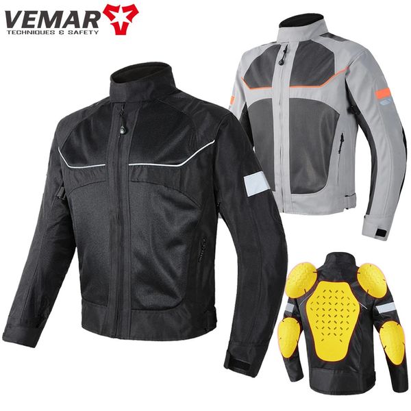 Vestes pour hommes Vemar Hommes Veste de moto Été Respirant Mesh Moto Veste Équipement de protection Moto Manteau Moto Vêtements Veste Noir 231216