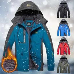 Men's Jackets Veste coupe-vent en velours pour hommes pardessus d'alpinisme vetements d'extérieur décontractes chaud epais grande taille hiver 231206