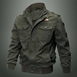 Herenjassen Veste Militaire en Katoen pour Homme Lavage a l'Eau UR Pilote Grande Taille Plus Velours Jeune Printemps et Automne Hiver 231206