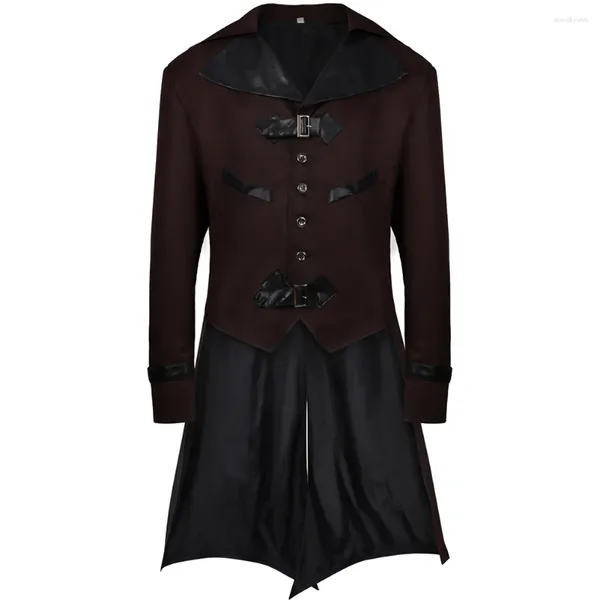 Chaquetas para hombres Vintage Hombre Chaqueta Medieval Steampunk Victorian Tailcoat Renacimiento Pirata Gótico para hombres Abrigo Ropa