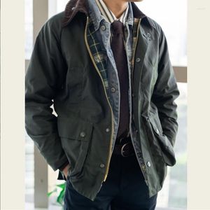 Chaquetas para hombre, chaqueta de cera Vintage para hombre, rompevientos de otoño e invierno, impermeable, con varios bolsillos, manga raglán, cárdigan informal con cremallera, abrigo