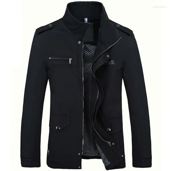 Chaquetas para hombres VOLALO 2024 Hombres Chaqueta Abrigo Moda Trench Otoño Marca Casual Silm Fit Abrigo Masculino 5XL