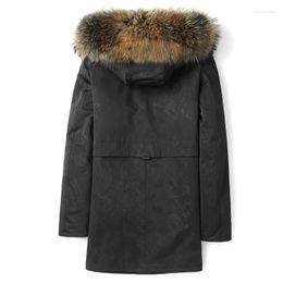 Mannen Jassen Warm 2023 Dikke Real Liner Jas Mannen Herfst Winter Capuchon Wasbeer Kraag Parka Mannelijke Chaquetas Hombre Gxy1249