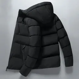 Chaquetas para hombres Chaqueta de algodón cálida Moda versátil Casual Invierno engrosado con capucha coreano
