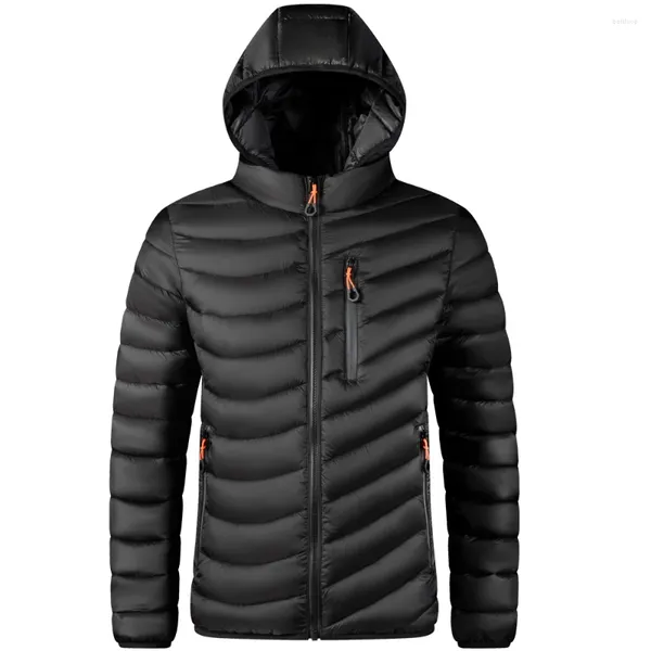 Chaquetas para hombres chaqueta tibia para hombres viento de otoño e invierno a la moda parkas de algodón de algodón liviano