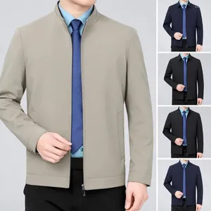 Chaquetas para hombres calientes hombres chaqueta collar de solapa elegante con cierre de la cremallera