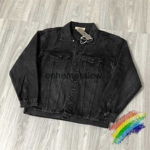 Herenjassen Gewassen Zwart Denim Jeans Jas Voor Mannen Vrouwen Hoge Kwaliteit Denim Vintage Kleding Jassen Tops Coatephemeralew