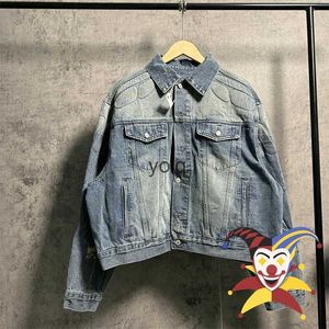 Vestes pour hommes Washed Yzy Denim Jeans Veste Hommes Femmes Bleu Armored Denim Vintage Vêtements Tops Coatyolq